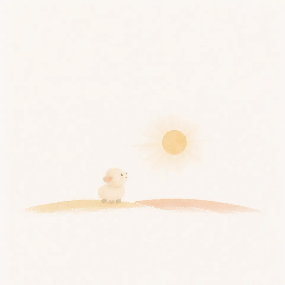 A watercolor of one sun lighting the dawn of the Old Testament and the morning of the New