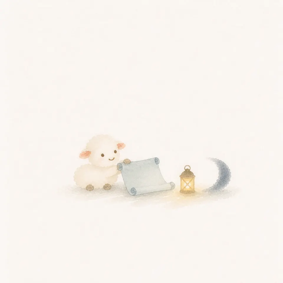 A watercolor of a lamb reading the prophets not as fortune-telling but as a lamp that lights the dark