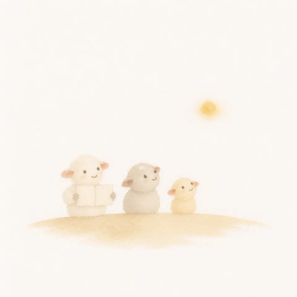 파티마 들판의 해를 바라보되 기록도 함께 살피는 가족들 수채화