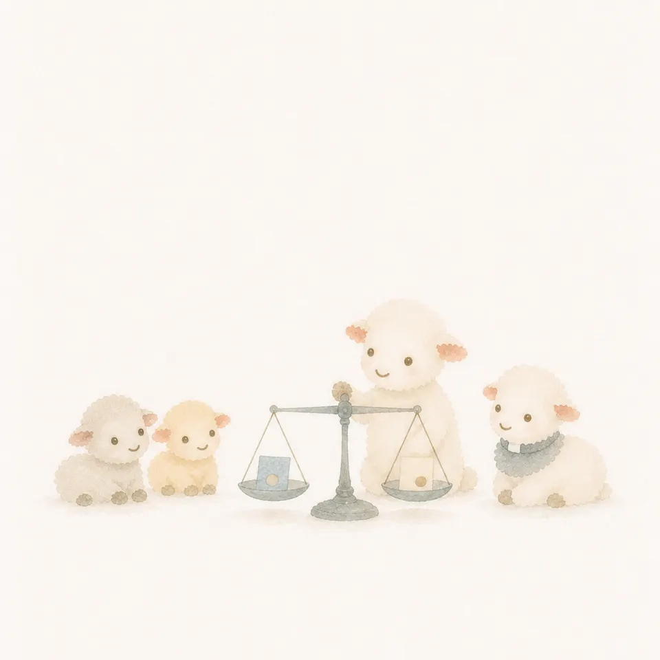 성체 기적 소문과 공식 자료를 저울에 놓고 분별하는 어린 양 수채화